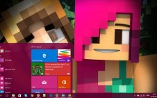 Minecraft Girls win10 theme