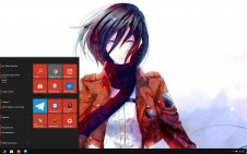 Mikasa Ackerman win10 theme