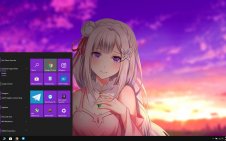 Emilia (Re:ZERO) win10 theme