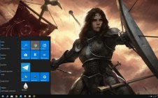 Female Knight win10 theme