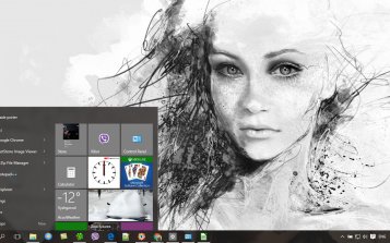 Woman Painting Theme Desktop