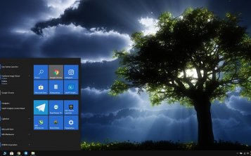Dark Trees Theme Desktop