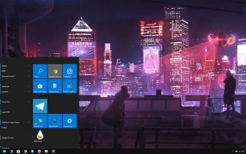 Cyberpunk City Theme Desktop