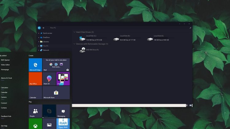 Nocturnal W10 Skin Screenshot #2