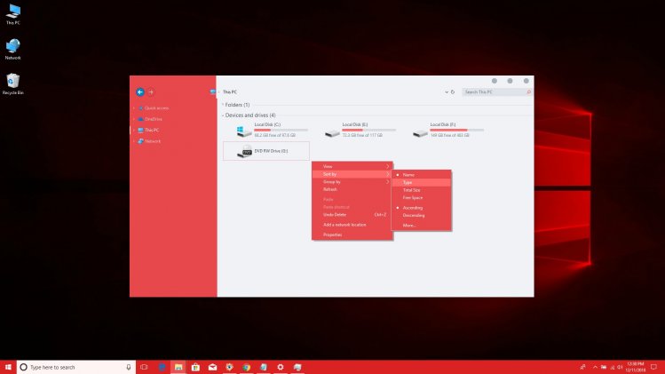 Windows 10 after skin instaled