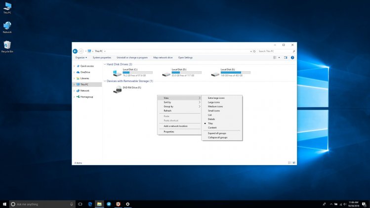 Windows 10 style before
