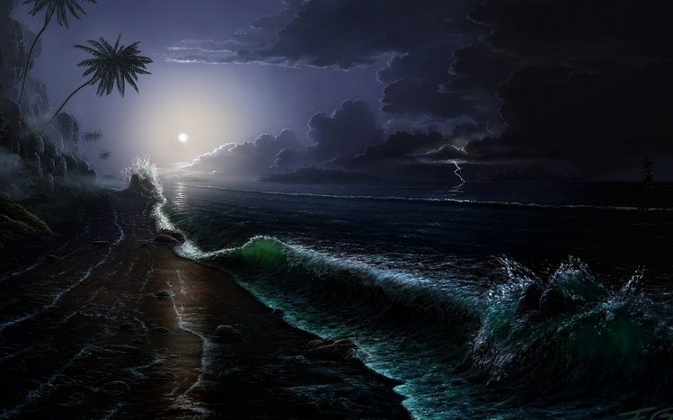 Night Beach Theme screenshot #2