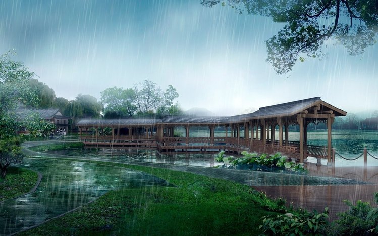 Rainy Nature Theme screenshot #5